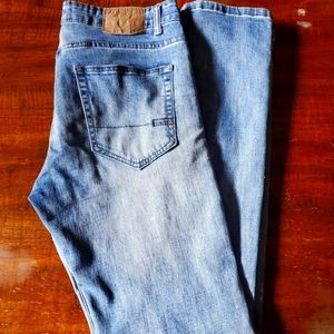 Aeropostale Mens Skinny Jeans Light Wash Whiskering Classic Casual Size 34 x 32